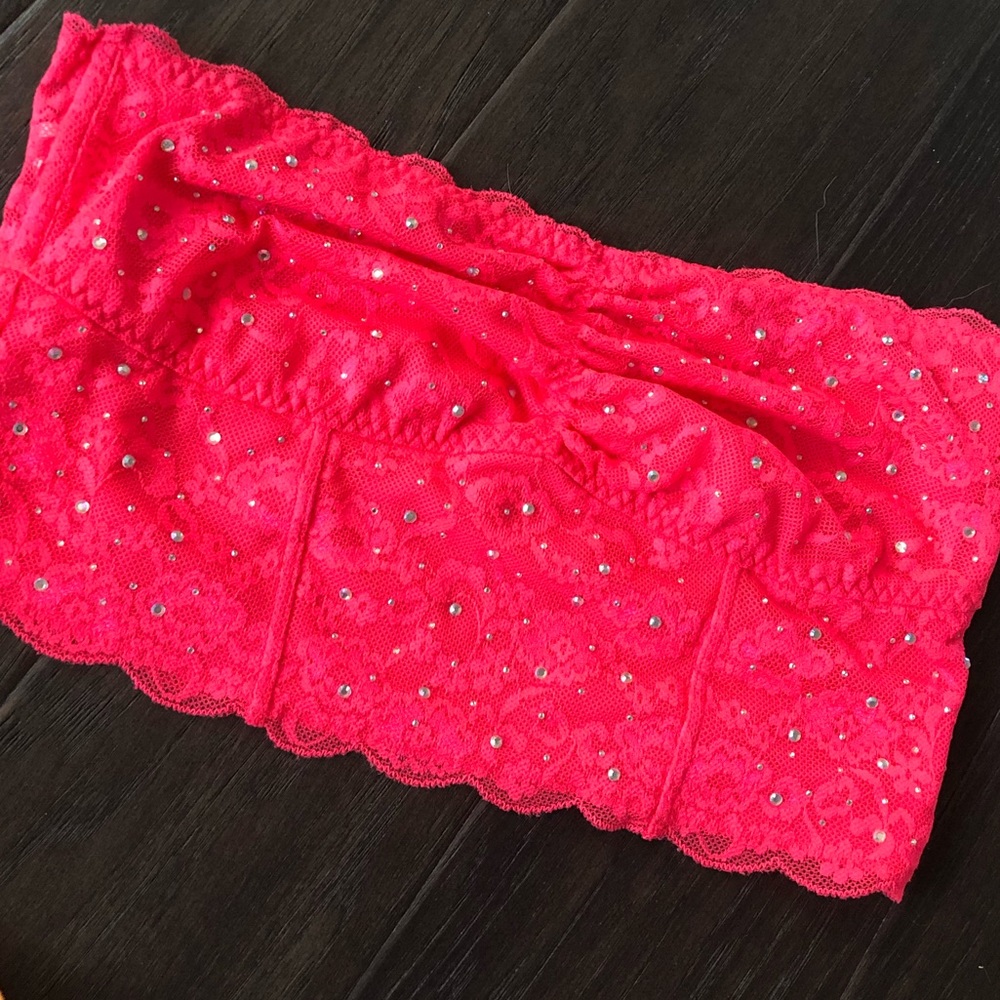 Bright pink sparkly Bandeau
